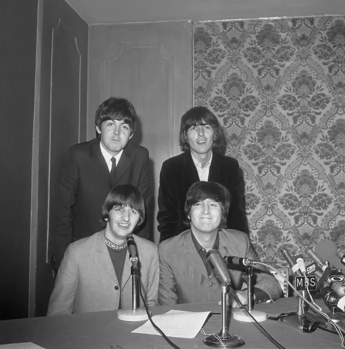 Framed Print : Beatles Smiling for Camera
