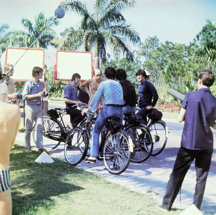 Framed Print : Beatles Talking with a Production Crew