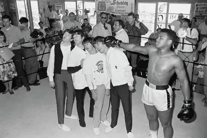 Framed Print : The Beatles Training with Boxer Cassius Clay Framed Print : The Beatles Training with Boxer Cassius Clay