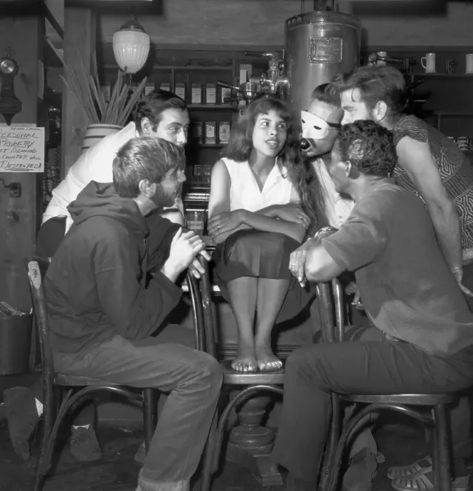Framed Print : Beatniks Inside Coffee Shop In New York Framed Print : Beatniks Inside Coffee Shop In New York