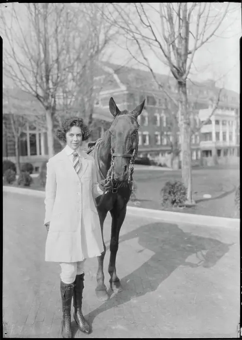 Framed Print : Beatrice Beck Standing with a Horse Framed Print : Beatrice Beck Standing with a Horse