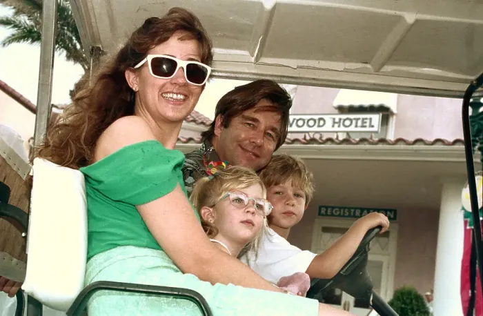 Framed Print : Beau Bridges with Wife and Children Framed Print : Beau Bridges with Wife and Children