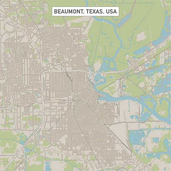 Beaumont Texas US City Street Map