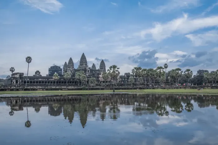 Framed Print : Beautiful aerial view of Angkor Wat at sunrise, Siem Reap, Cambodia Framed Print : Beautiful aerial view of Angkor Wat at sunrise, Siem Reap, Cambodia