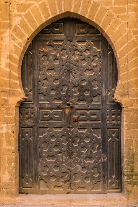 Framed Print : Beautiful carved doorways of the Kasbah of the Udayas in Rabat, Morocco