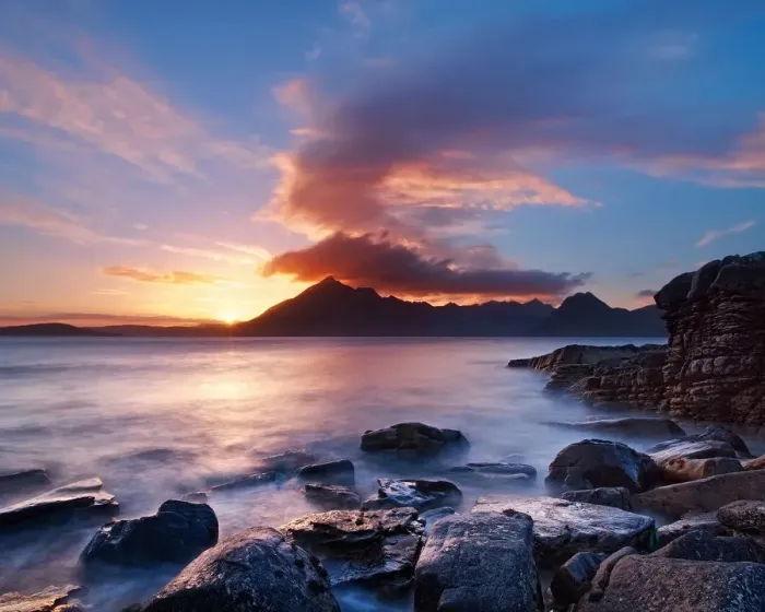 Framed Print : Beautiful Elgol coast at sunset Framed Print : Beautiful Elgol coast at sunset