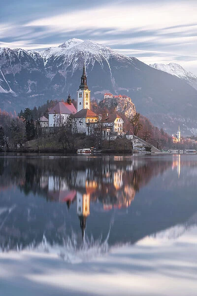 Beautiful Lake Bled in morning time, Slovenia