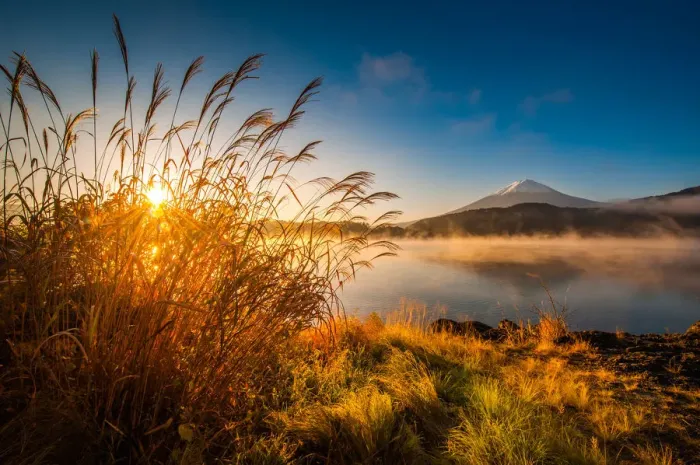 Framed Print : Beautiful landscape of Mt. Fujiyama with sunrise Framed Print : Beautiful landscape of Mt. Fujiyama with sunrise