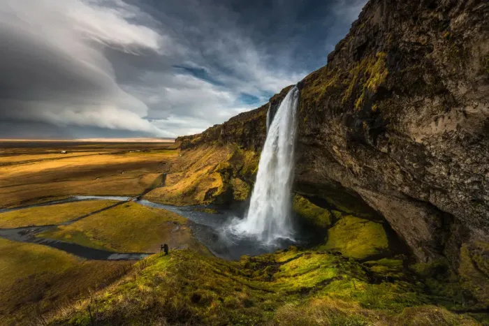 Framed Print : Beautiful landscape view of Seljalandsfoss