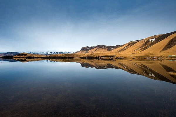 The beautiful reflection of lake near Vik, Iceland