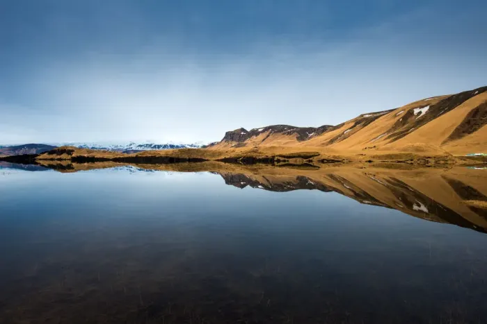 Framed Print : The beautiful reflection of lake near Vik, Iceland Framed Print : The beautiful reflection of lake near Vik, Iceland