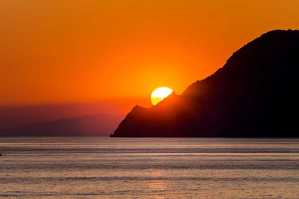 The beautiful sunset in Cinque Terre, Liguria. Italy