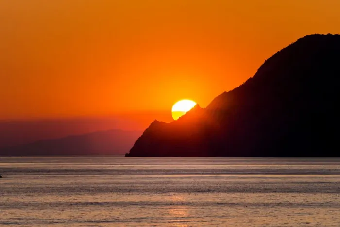 Framed Print : The beautiful sunset in Cinque Terre, Liguria. Italy Framed Print : The beautiful sunset in Cinque Terre, Liguria. Italy
