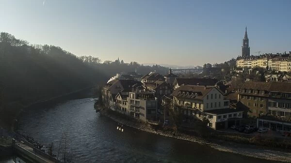 Beautiful sunset time at capital city of Switzerland Bern