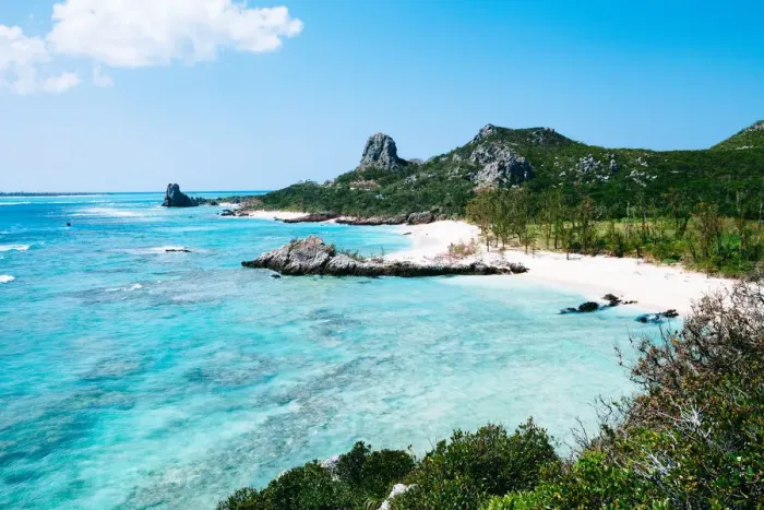 Framed Print : Beautiful tropical beach and clear blue water, Okinawa, Japan