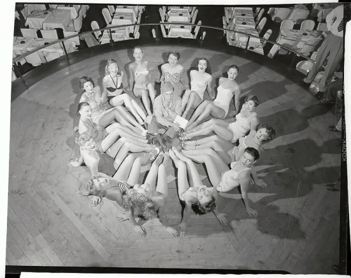 Framed Print : Beauty Contestants Circling Legionnaire Framed Print : Beauty Contestants Circling Legionnaire