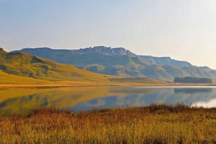 Framed Print : beauty in nature, clear sky, copy space, day, drakensberg mountain range, grass, hill Framed Print : beauty in nature, clear sky, copy space, day, drakensberg mountain range, grass, hill