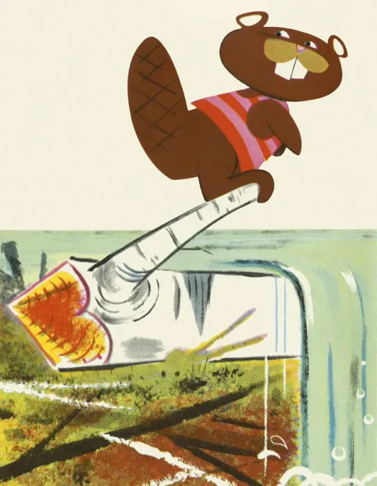 Framed Print : Beaver Standing on a Log Framed Print : Beaver Standing on a Log
