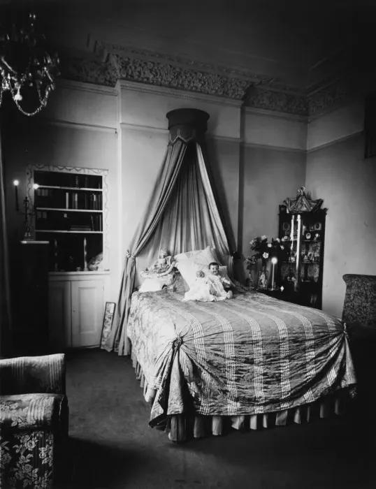 Framed Print : Bed With Drapery