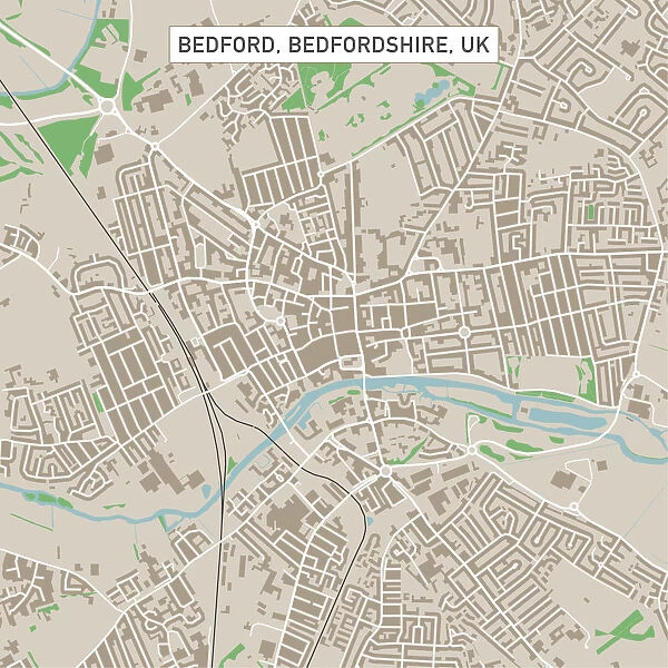 Bedford Bedfordshire UK City Street Map