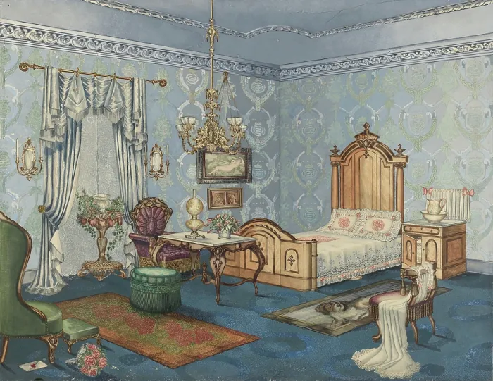 Framed Print : Bedroom, 1882, circa 1941. Artist Perkins Harnly Framed Print : Bedroom, 1882, circa 1941. Artist Perkins Harnly