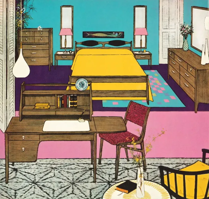 Framed Print : Bedroom Scene Framed Print : Bedroom Scene