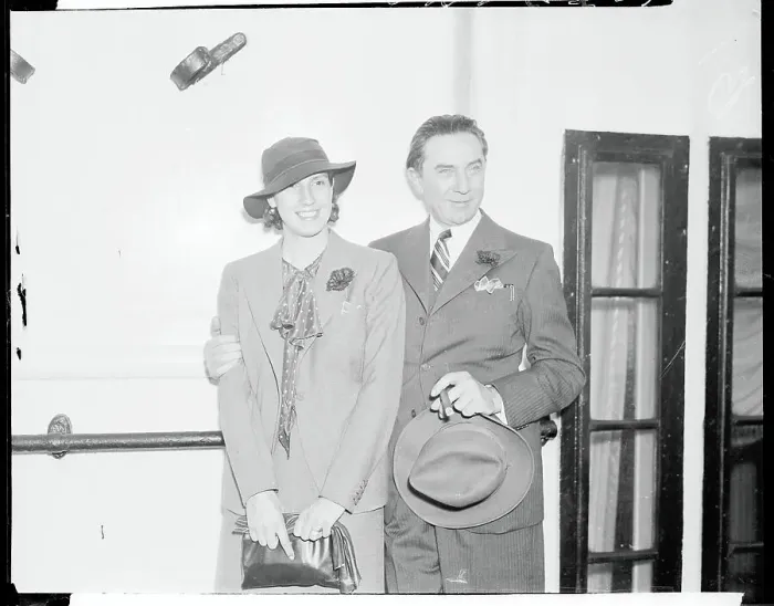 Framed Print : Bela Lugosi With His Wife On Board Ship Framed Print : Bela Lugosi With His Wife On Board Ship