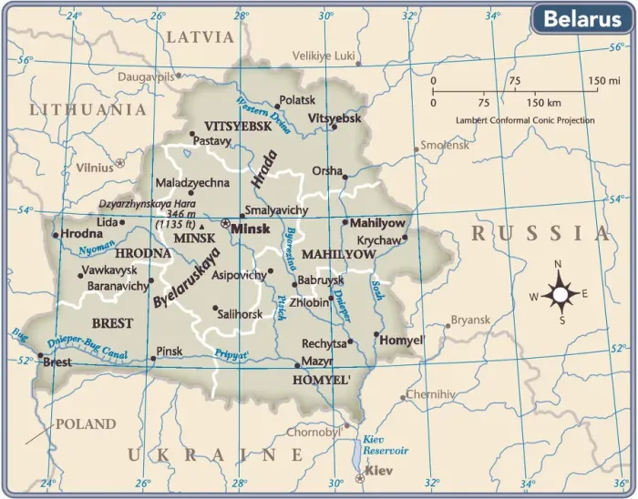 Framed Print : Belarus country map Framed Print : Belarus country map
