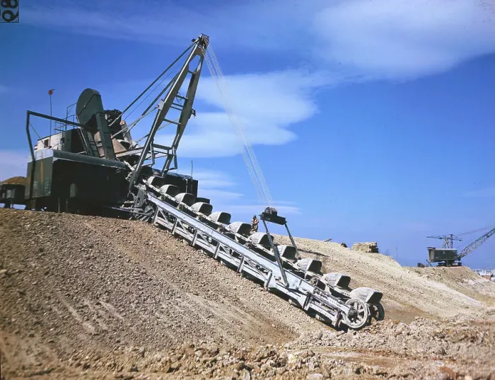 Framed Print : Belgian Dragline Digging Canal Framed Print : Belgian Dragline Digging Canal