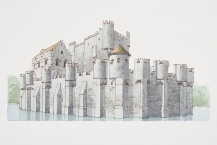 Framed Print : Belgium, Ghent, Gravensteen, Counts of Flanders watercastle Framed Print : Belgium, Ghent, Gravensteen, Counts of Flanders watercastle