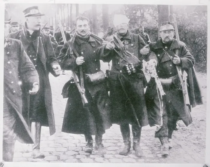 Framed Print : Belgium Infantry Retreating Framed Print : Belgium Infantry Retreating