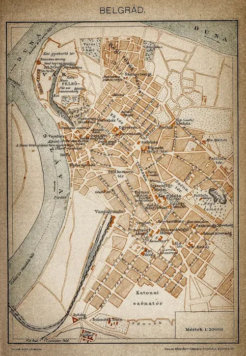 Framed Print : Belgrade map 1893 Framed Print : Belgrade map 1893