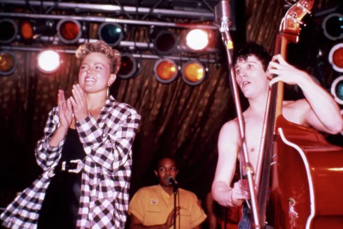 Framed Print : Belinda Carlisle Performing with the Stray Cats
