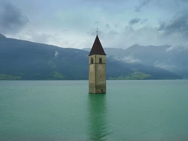 Bell Tower inside lake, Curon Venosta Italy