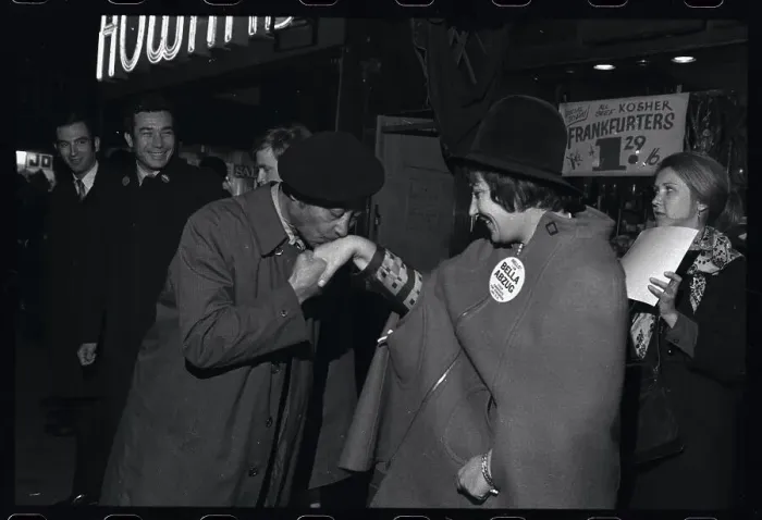 Framed Print : Bella Abzug Extending her Hand to Fan Framed Print : Bella Abzug Extending her Hand to Fan