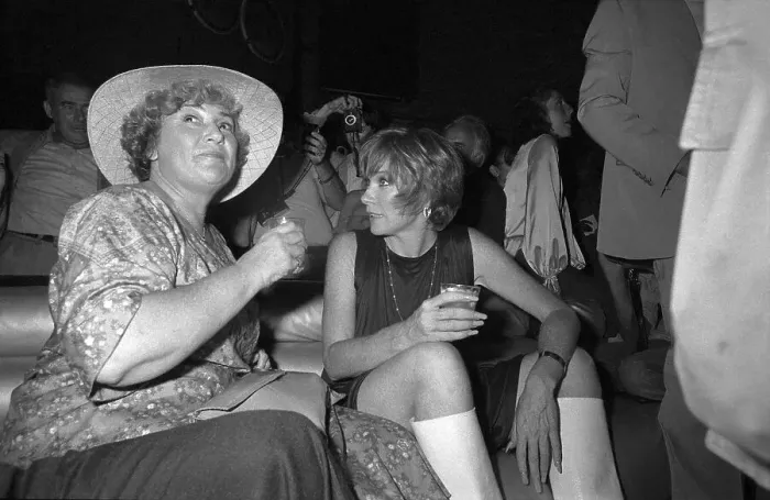 Framed Print : Bella Abzug and Shirley MacLaine Sitting at Party Framed Print : Bella Abzug and Shirley MacLaine Sitting at Party
