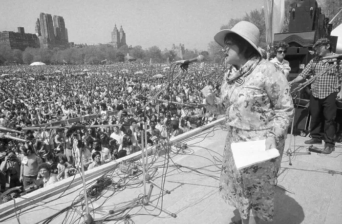 Framed Print : Bella Abzug Speaking to Crowd from Podium Framed Print : Bella Abzug Speaking to Crowd from Podium