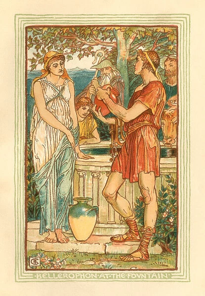 Bellerophon at the fountain - Greek mythology