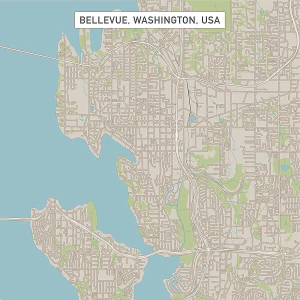 Bellevue Washington US City Street Map