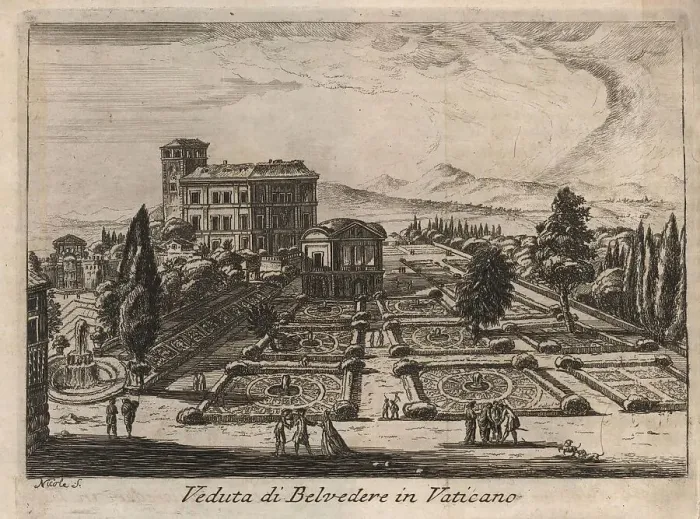 Framed Print : Belvedere in Vaticano, 1767, Rome, Italy, digital reproduction of an 18th century original, original date unknown Framed Print : Belvedere in Vaticano, 1767, Rome, Italy, digital reproduction of an 18th century original, original date unknown