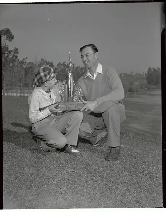 Framed Print : Ben Hogan Giving Boy Trophy Framed Print : Ben Hogan Giving Boy Trophy
