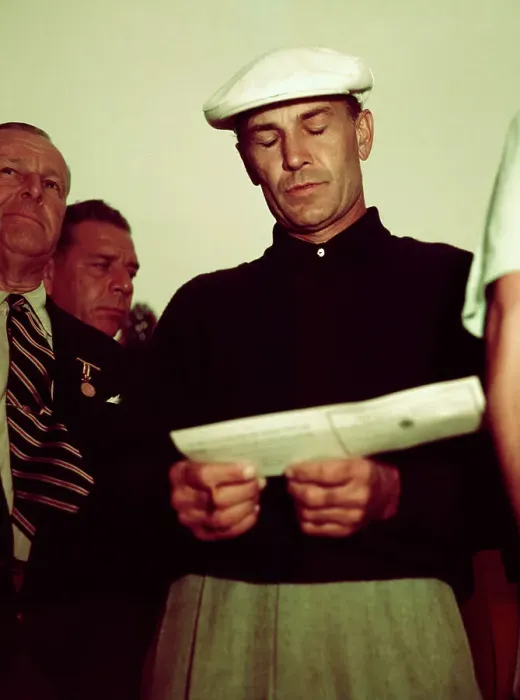 Framed Print : Ben Hogan Holding Card, Eyes Closed Framed Print : Ben Hogan Holding Card, Eyes Closed
