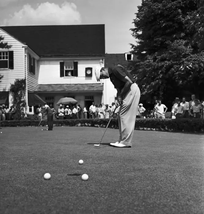 Framed Print : Ben Hogan Putting During Practice Framed Print : Ben Hogan Putting During Practice