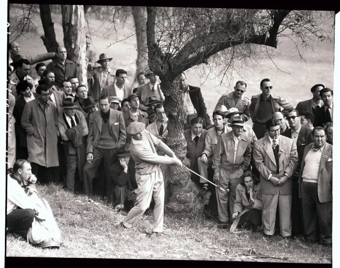Framed Print : Ben Hogan Swinging in Game