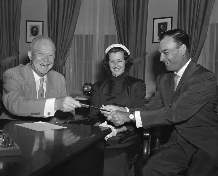 Framed Print : Ben Hogan and Wife with Eisenhower Framed Print : Ben Hogan and Wife with Eisenhower