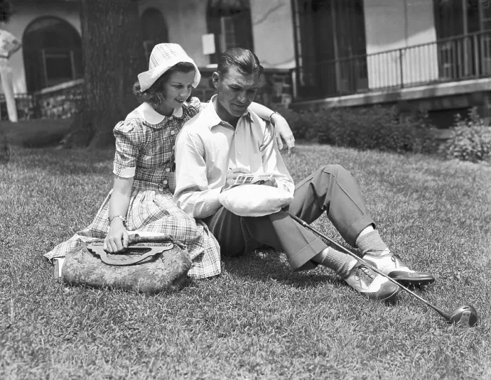 Framed Print : Ben Hogan and Wife Look at Scorecard Framed Print : Ben Hogan and Wife Look at Scorecard