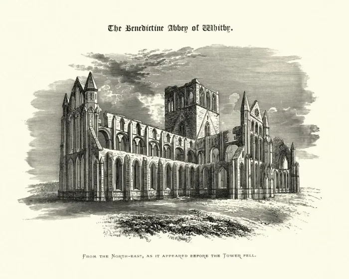 Framed Print : Benedictine Abbey of Whitby, North Yorkshire, 19th Century Framed Print : Benedictine Abbey of Whitby, North Yorkshire, 19th Century