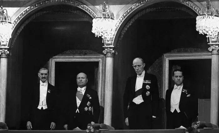 Framed Print : Benito Mussolini Entertains Ministers Framed Print : Benito Mussolini Entertains Ministers