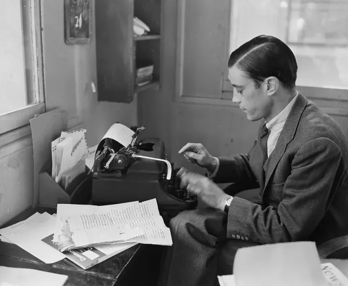 Framed Print : Benjamin Bradlee Working at His Typewriter Framed Print : Benjamin Bradlee Working at His Typewriter