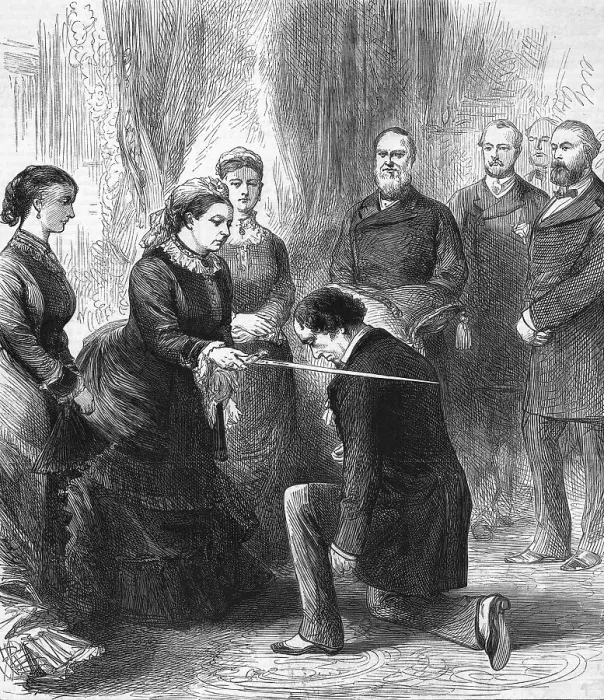 Framed Print : Benjamin Disraeli Being Ordained by Queen of England